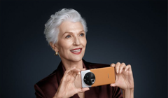 Bà Maye Musk trong bức ảnh chụp cùng mẫu smartphone Find X6 Pro của Oppo (Ảnh: Luxury Launch)