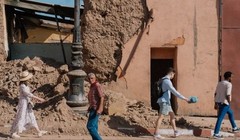 Một ngôi nhà bị phá hủy ở khu phố Sidi Mimoun, Marrakesh, Morocco vào Chủ nhật (Ánh: WSJ)