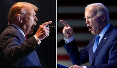 Hai ứng viên Donald Trump và Joe Biden có màn tranh luận nảy lửa tối 27/6 (Ảnh: Axios)
