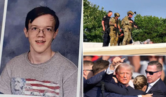 Nghi phạm nổ súng vào ông Donald Trump, Thomas Matthew Crooks, trong một bức anh chụp hồi trung học và tại hiện trường (Ảnh: NYPost)