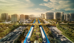 Công ty phát triển đô thị URB đã công bố bản thiết kế đường cao tốc "xanh" được đề xuất ở Dubai, UAE (Ảnh: URB)