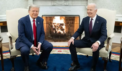 Tổng thống đắc cử Mỹ Donald Trump và Tổng thống Joe Biden tại Phòng Bầu dục của Nhà Trắng ở Washington, DC vào ngày 13/11 (Ảnh: AFP)