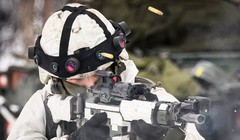 Một binh sĩ Thụy Điển tham gia cuộc tập trận quân sự Phản ứng Bắc Âu ở biên giới Phần Lan/Na Uy (Ảnh: Getty)