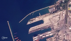 Hình ảnh tại cảng quân sự của Syria được vệ tinh chụp lại. Ảnh: Planet Labs.