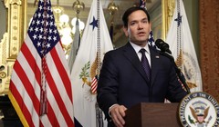 Ngoại trưởng Mỹ Marco Rubio phát biểu trong buổi lễ tuyên thệ vào ngày 21/1 tại Washington, DC. Ảnh: Getty.
