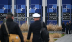 Trụ sở của NATO ở Brussels, Bỉ ngày 12/2. Ảnh: Getty.