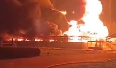 Hình ảnh một vụ tấn công cơ sở dầu khí của Nga do Ukraine thực hiện. Ảnh: RT.