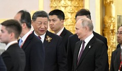 Tổng thống Nga Vladimir Putin và Chủ tịch Trung Quốc Tập Cận Bình trong cuộc hội đàm tại Moscow, ngày 8/5. Ảnh: RIA Novosti.
