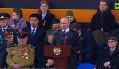 Tổng thống Nga Vladimir Putin phát biểu tại lễ kỷ niệm Ngày Chiến thắng 9/5. Ảnh: RT.