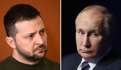 Tổng thống Ukraine Volodymyr Zelensky và Tổng thống Nga Vladimir Putin. Ảnh: Getty.