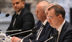 Trợ lý Tổng thống và trưởng đoàn đàm phán Nga Vladimir Medinsky tham dự cuộc hội đàm Nga-Ukraine ở Istanbul, Thổ Nhĩ Kỳ. Ảnh: Sputnik.