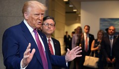 Tổng thống Mỹ Donald Trump lên tiếng chỉ trích lãnh đạo Nga, Ukraine và người tiền nhiệm Joe Biden. Ảnh: Getty.