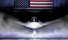 Ảnh đồ họa chiến đấu cơ thế hệ 6 F-47 của Mỹ. Ảnh: Getty.