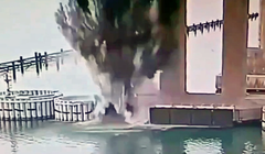 Hình ảnh vụ nổ cầu Crimea được cơ quan tình báo Ukraine cung cấp. Ảnh: SBU.