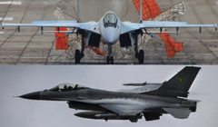 Su-35 của Nga (trên) và F-16 của Ukraine. Ảnh: MW.