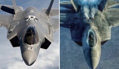 Chiến đấu cơ tàng hình F-35 và F-22 của Không quân Mỹ. Ảnh: MW.