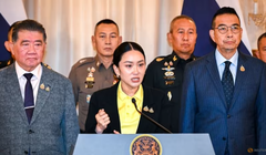 Thủ tướng Thái Lan Paetongtarn Shinawatra phát biểu trong cuộc họp báo tại Tòa nhà Chính phủ, Bangkok, Thái Lan vào ngày 19/6. Ảnh: Reuters.