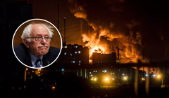 Khói bốc lên khi một địa điểm ở Tehran bốc cháy sau đòn tấn công của Israel hôm 15/6, và Thượng nghị sĩ Bernie Sanders, một đảng viên độc lập của bang Vermont. Ảnh: Newsweek.