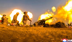 Một cuộc diễn tập của các sư đoàn pháo binh của Quân đội Nhân dân Triều Tiên tại một địa điểm không được tiết lộ vào ngày 30/5. Ảnh: KCNA.