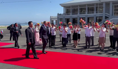 Bộ trưởng Ngoại giao Nga Sergey Lavrov tại Wonsan, Triều Tiên, vào ngày 12/7. Ảnh: RT.