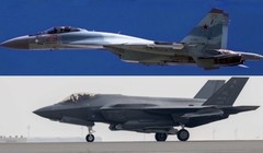 Máy bay chiến đấu Su-35 của Nga (trên) và F-35 của Mỹ. Ảnh: MW.