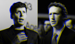 Sam Altman và Mark Zuckerberg đang lao vào một cuộc chiến tranh giành nhân tài AI khốc liệt. Ảnh: WSJ.