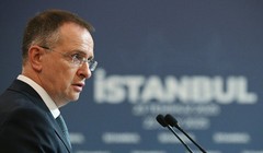 Trưởng đoàn đàm phán Nga, ông Vladimir Medinsky. Ảnh: Sputnik.