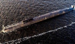 Tàu ngầm chạy bằng năng lượng hạt nhân lớp Borei được trang bị tên lửa đạn đạo. Ảnh: MW.