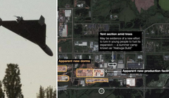 UAV Shahed 136 và ảnh vệ tinh cho thấy Nga mở rộng nhà máy Alabuga. Ảnh: MW.