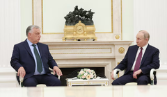 Tổng thống Nga Vladimir Putin và Thủ tướng Hungary Viktor Orban tham dự cuộc họp tại Điện Kremlin ở Moscow, Nga vào ngày 5/7/2024. Ảnh: Reuters.
