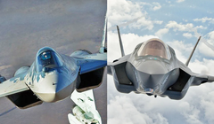 Su-57 của Nga (trái) và F-22 của Mỹ. Ảnh: Eurasian Times.