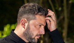 Tổng thống Ukraine Volodymyr Zelensky tham dự buổi họp báo khi Đan Mạch nhận vị trí chủ tịch EU vào ngày 3/7 tại Aarhus, Đan Mạch. Ảnh:: Getty.