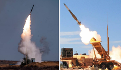 Hình ảnh khai hỏa của hệ thống S-400 (trái) và Patriot. Ảnh: MW.