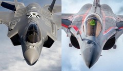 Các chiến đấu cơ F-35 (trái) của Mỹ và Rafale của Pháp. Ảnh: MW.