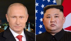 Tổng thống Nga Vladimir Putin và Chủ tịch Triều Tiên Kim Jong-un. Ảnh: AFP.