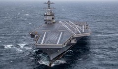 Tàu sân bay USS Gerald Ford của quân đội Mỹ. Ảnh: MW.