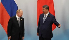Chủ tịch Trung Quốc Tập Cận Bình và Tổng thống Nga Vladimir Putin tại Hội nghị thượng đỉnh SCO ở Thiên Tân ngày 1/9. Ảnh: AFP.