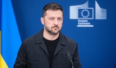 Tổng thống Ukraine Volodymyr Zelensky tham dự cuộc họp với các nhà lãnh đạo EU tại Brussels vào ngày 17/8. Ảnh: Getty.