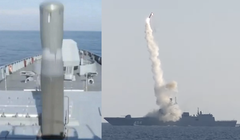 Phóng tên lửa P-800 từ hệ thống phòng thủ bờ biển Bastion. Ảnh: MW.