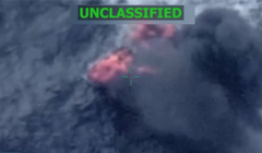 Ảnh chụp màn hình từ một video được đăng trên tài khoản Truth Social của Tổng thống Mỹ Donald Trump cho thấy cuộc tấn công vào con tàu. Ảnh: Truth Social.