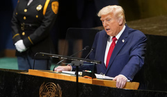 Tổng thống Mỹ Donald Trump phát biểu tại Đại hội đồng Liên hợp quốc lần thứ 80 tại New York, Mỹ ngày 23/9. ảnh: Reuters.
