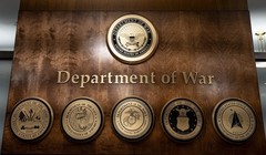 Logo mới của Bộ Chiến tranh Mỹ được công bố sau khi Tổng thống Donald Trump ký lệnh đổi tên Bộ Quốc phòng, ngày 15/9. Ảnh: Getty.