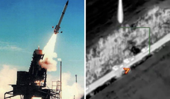Hình ảnh phóng tên lửa Patriot và đòn tấn công bằng tên lửa Iskander nhằm vào hệ thống Patriot. Ảnh: MW.