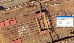 Tàu sân bay thứ tư của Trung Quốc đang được đóng tại một xưởng đóng tàu ở Đại Liên, tỉnh Liêu Ninh. Các phần thân tàu mới đã được nhìn thấy trong hình ảnh vệ tinh mới nhất từ ​​địa điểm này. Ảnh: SCMP.