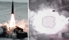 Cảnh phóng tên lửa Iskander và vụ nổ tại bãi phóng máy bay không người lái của Ukraine. Ảnh: MW.