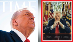 Bìa cũ (trái) bị ông Trump chê bai và bìa mới được tạp chí Time cho ra mắt. Ảnh: Deadline.