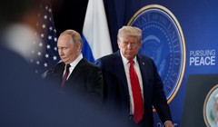 Tổng thống Nga Vladimir Putin và người đồng cấp Mỹ Donald Trump trong cuộc gặp ở Alaska hồi tháng 8 năm nay. Ảnh: Getty.