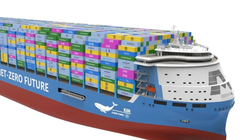 Khái niệm tàu ​​container chạy bằng năng lượng hạt nhân lần đầu tiên được Nhà máy đóng tàu Giang Nam tiết lộ vào năm 2023. Hiện tại, các chi tiết kỹ thuật quan trọng đã được tiết lộ. Ảnh: SCMP.