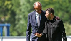 Thủ tướng Đức Friedrich Merz và Tổng thống Ukraine Volodymyr Zelensky, Berlin, Đức, ngày 13/8. Ảnh: Getty.