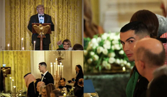 Siêu sao bóng đá Cristiano Ronaldo cùng nhiều nhân vật nổi tiếng được mời tham dự dạ tiệc của Tổng thống Mỹ Donald Trump tại Nhà Trắng tối 18/11. Ảnh: NDTV.